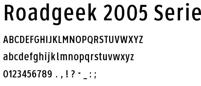 Roadgeek 2005 Series 2W font